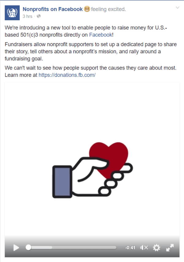 strângere de fonduri nonprofit pe facebook