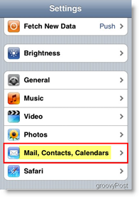 Apple iPhone deschide Mail, Contacte și calendare