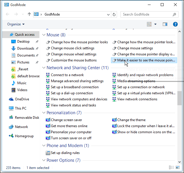Cum să activați modul Dumnezeu ascuns în Windows 10