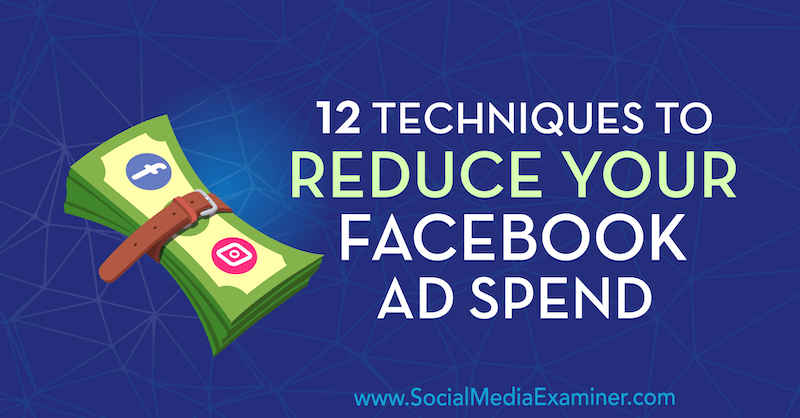 12 tehnici pentru reducerea cheltuielilor publicitare pe Facebook de Luke Smith pe Social Media Examiner.