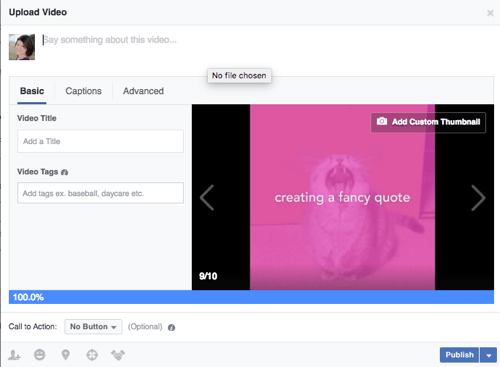 instrumente de publicare pe facebook video