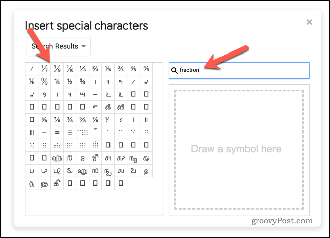 Inserarea de caractere speciale în Google Docs