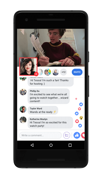 Facebook lansează, de asemenea, Live Commentating, care permite unui gazdă Watch Party să meargă live într-un Watch Party, imagine în imagine, pentru a partaja comentarii pe măsură ce videoclipurile sunt redate.
