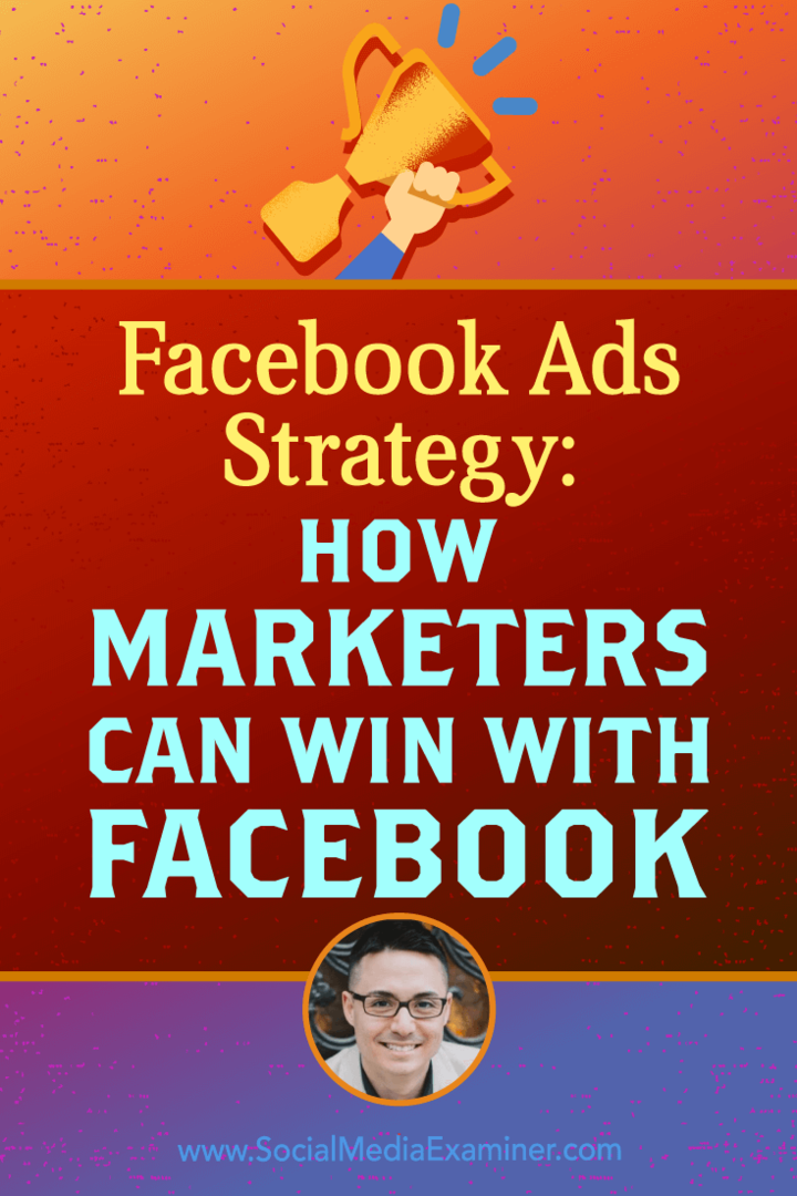 Strategia Facebook Ads: Cum pot câștiga marketerii cu Facebook, oferind informații de la Nicholas Kusmich pe Social Media Marketing Podcast.
