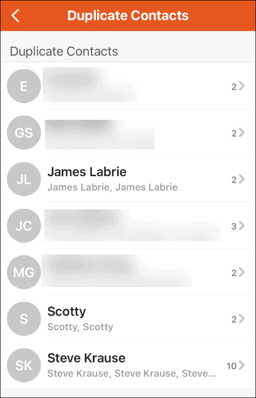 duplicatele șterg contactele duplicate de pe iPhone