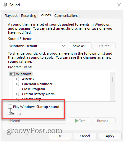 Redă Windows Startup Sound Windows 11
