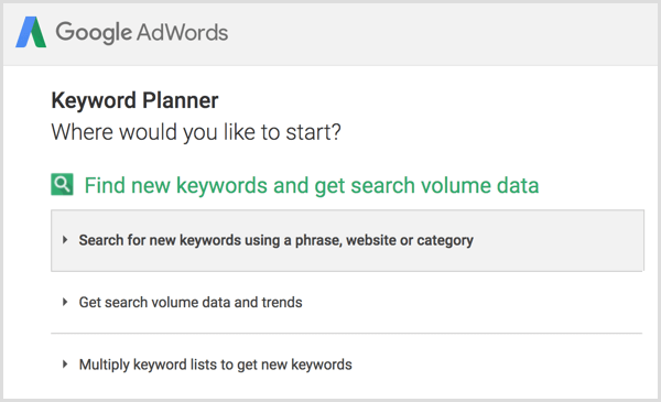Google Keyword Planner caută noi cuvinte cheie