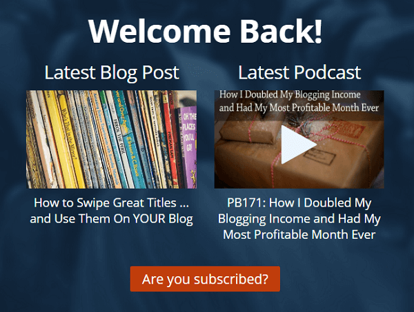 ProBlogger își amintește revenirea vizitatorilor la blogul lor.