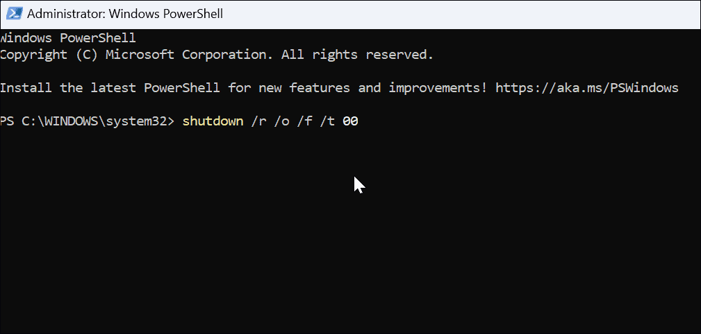 comanda powershell