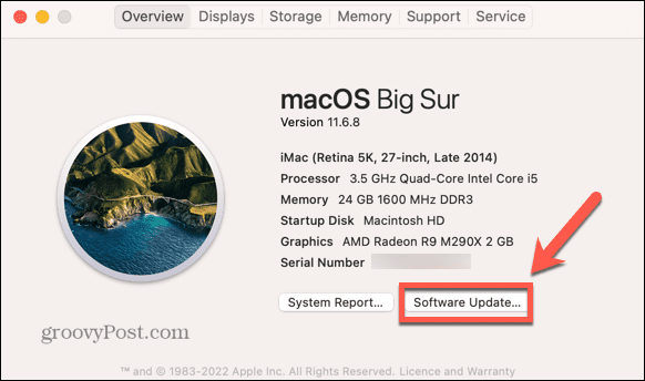 actualizare software mac