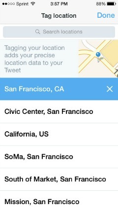Twitter și partenerul Foursquare pentru a adăuga locație la tweets