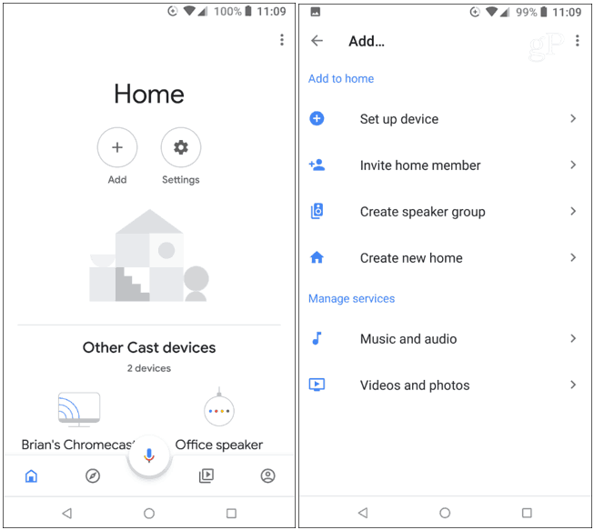 Aplicație pentru adăugarea aplicației Google Home