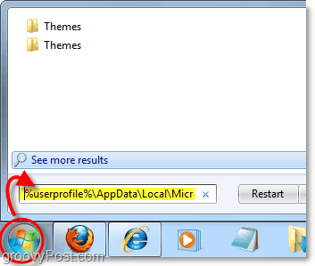 încărcați folderul cu temă în locația de actualizare a aplicației și a utilizatorului profilului în Windows 7