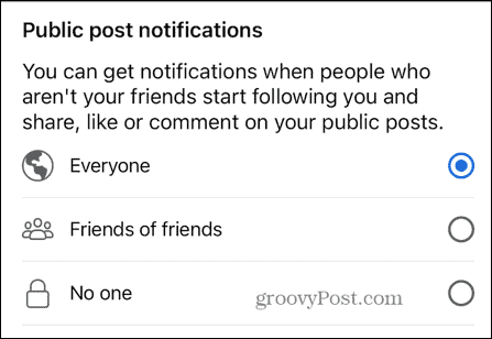 notificări de postări publice pe facebook