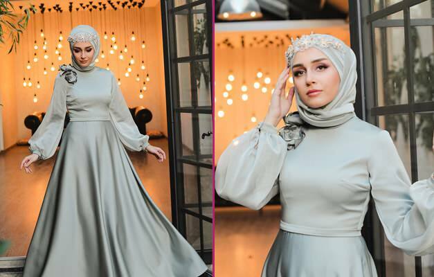 Cele mai elegante rochii de seară pentru nopțile cu henna! Rochie de seară Hijab 2020