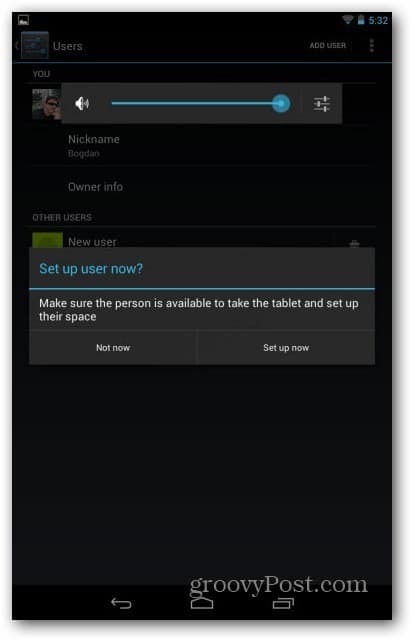 Conturi de utilizator Nexus 7 - configurați utilizatorul acum