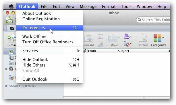 Preferințe Mac Outlook