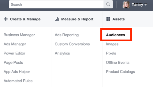 Accesați secțiunea Segmente de public din Facebook Ads Manager.