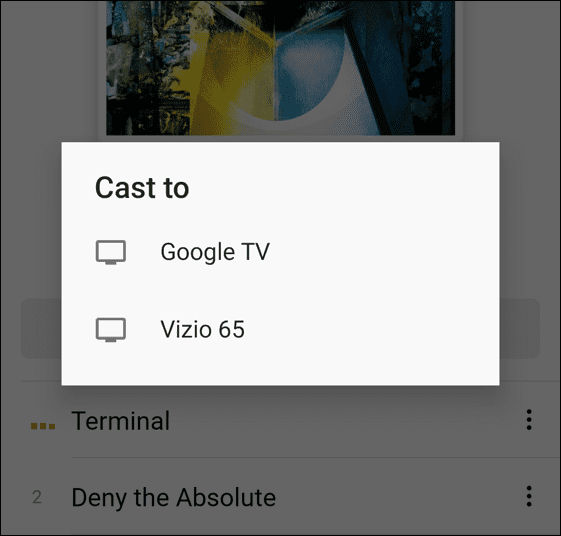 alegeți dispozitivul Chromecast