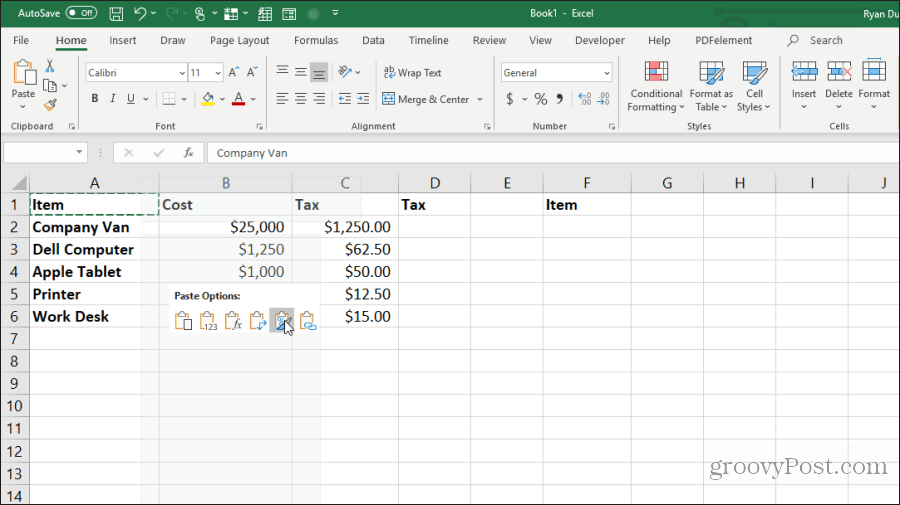 copiere format în excel