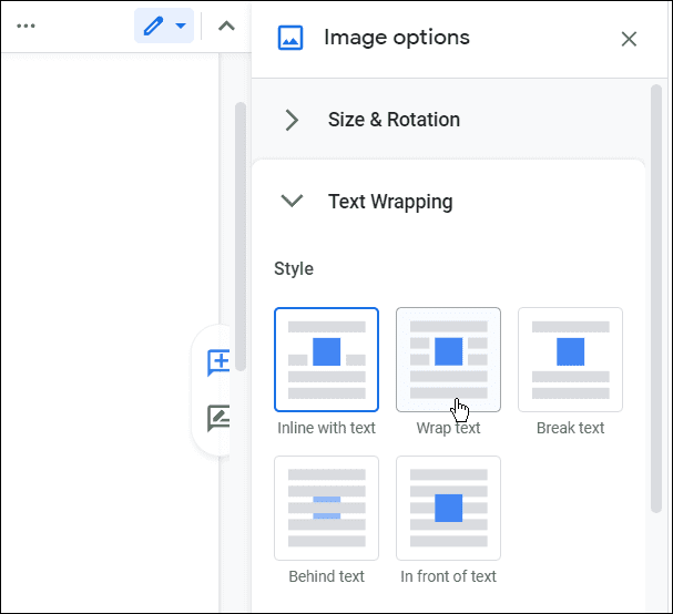  împachetare text cum să stratificați imaginile în Google Docs