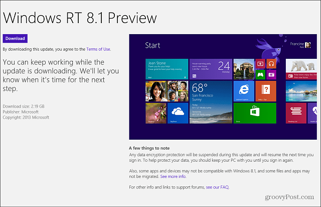 Windows RT 8.1 Previzualizare Windows Store