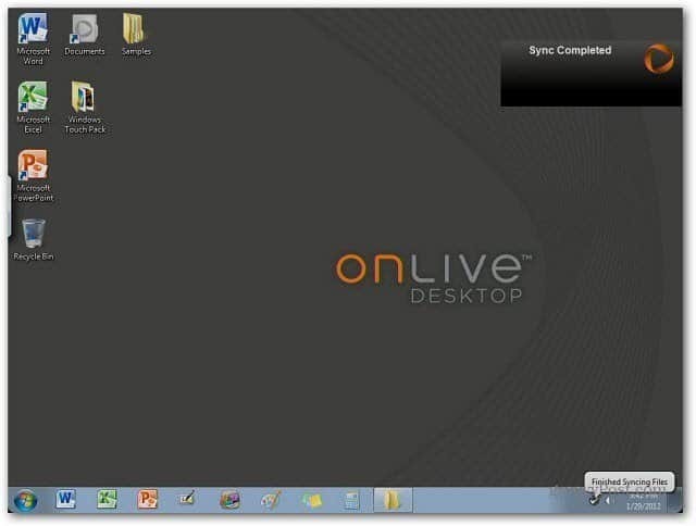 OnLive Desktop: Schimbați fundal de fundal