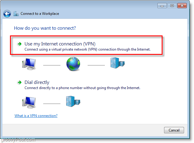 folosiți conexiunea mea la internet vpn în Windows 7