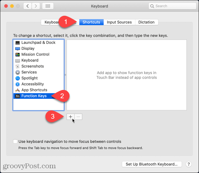 Faceți clic pe pictograma plus din ecranul Comenzile rapide pentru Mac