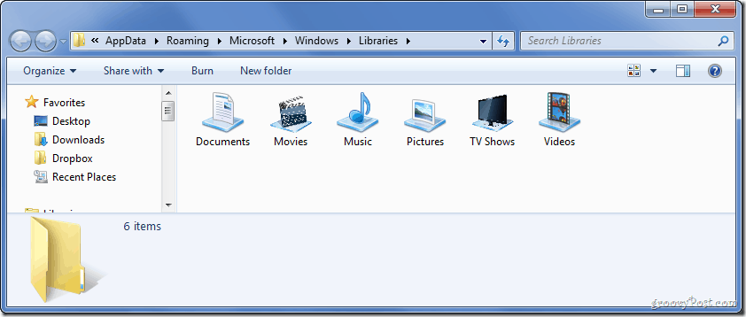 Cum să schimbați pictograma unei biblioteci Windows 7