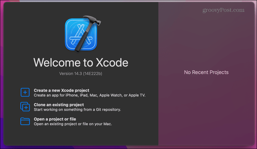 ecran de lansare xcode