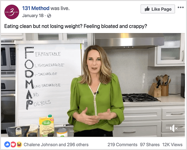 Pagina de Facebook Metoda 131 postează un videoclip despre alimentația curată.