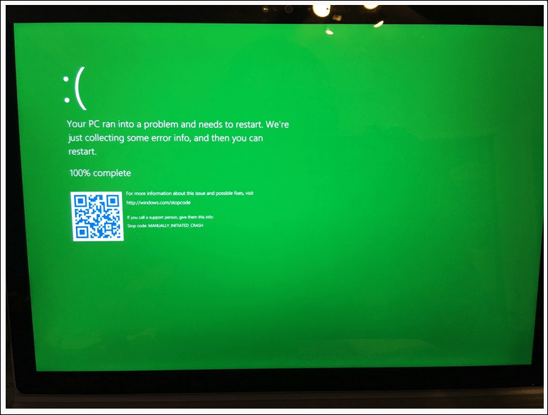 Microsoft introduce Ecranul verde al morții în exclusivitate pentru Windows Insiders
