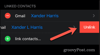confirmați deconectarea contactelor iPhone