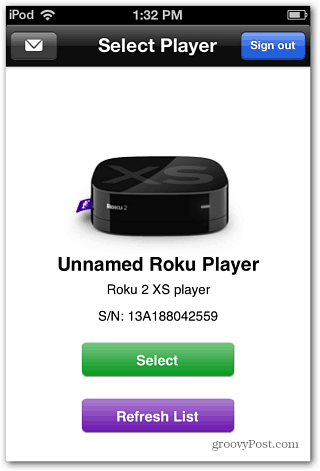 Selectați Roku Player