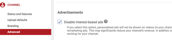 Cum să configurați o campanie publicitară YouTube, pasul 36, opțiune pentru a preveni plasarea video specifică de către concurenți pe canalul dvs.