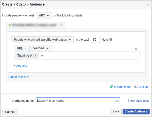Facebook creează persoane cu public personalizat care au trimis formular