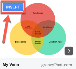 Inserarea unei diagrame Venn folosind Cacoo în Google Docs