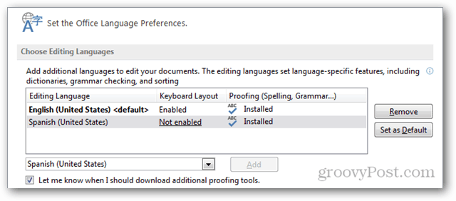 Cum să adăugați limbi suplimentare la Office 2013