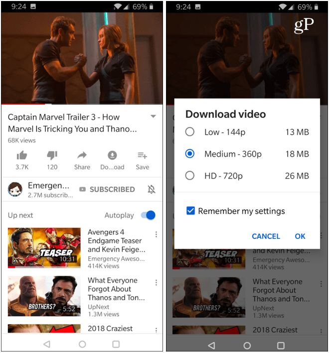 Descărcați videoclipuri YouTube OnePlus 6T