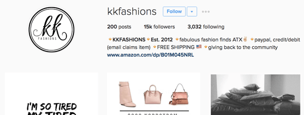 kk moda instagram bio