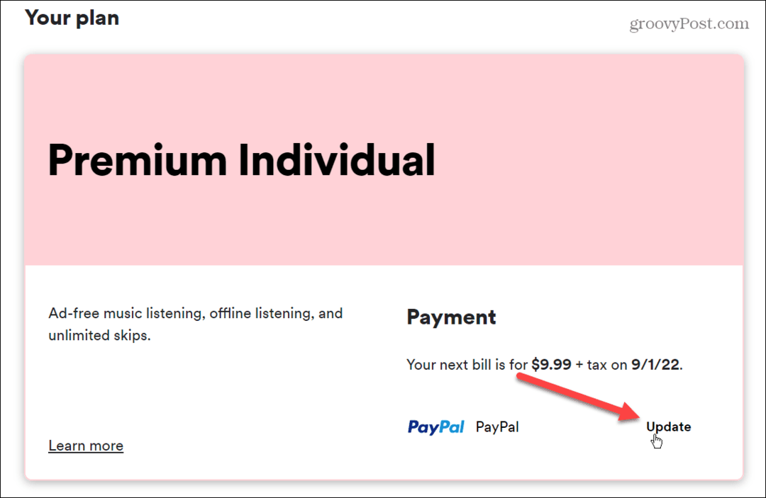 Cum se schimbă metoda de plată pe Spotify