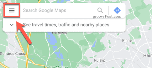 Pictograma meniului hamburger Google Maps