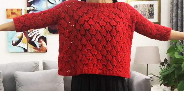 Model pulover de căpșuni croșetat