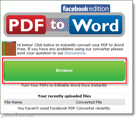 Navigare PDF la cuvânt Facebook