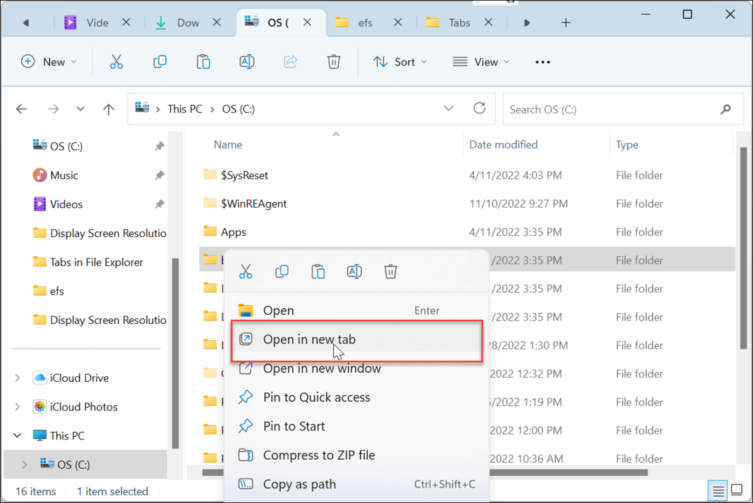 Utilizați filele în Windows 11 File Explorer