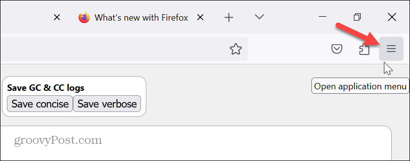 butonul de meniu Firefox