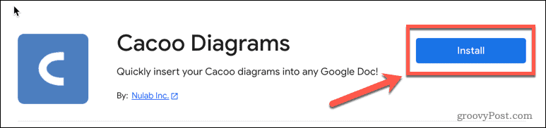 Instalarea suplimentului cacoo în Google Docs