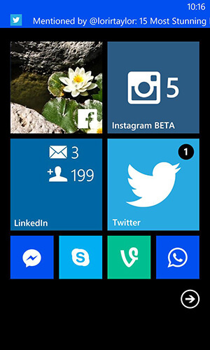 opțiuni de notificare Windows Phone