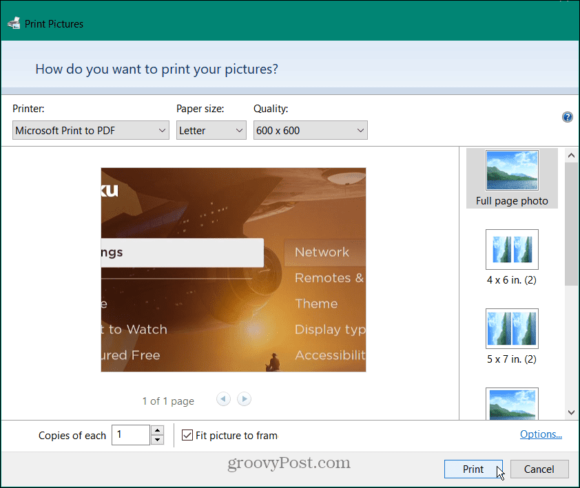 Convertiți un PNG în PDF pe Windows